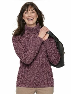 Croft & Barrow Mauve Marled Knit Turtleneck Sweater XL